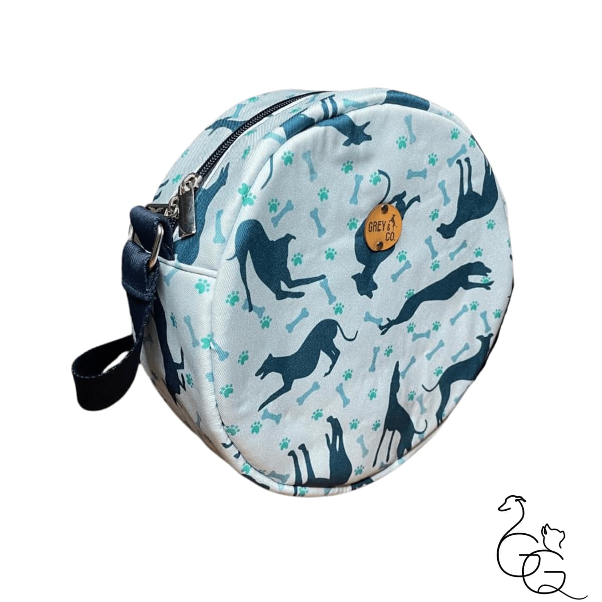 Azul claro com galgos azuis